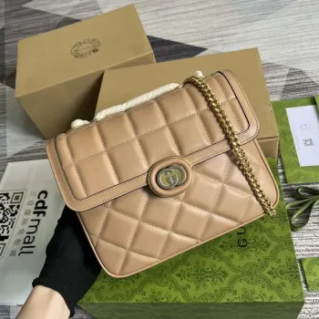 Gucci 740834 GG Deco Malá Ramenní Taška Meruňková