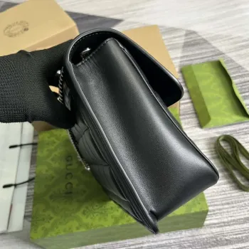 Gucci 740834 GG Deco Malá Ramenní Taška Černá