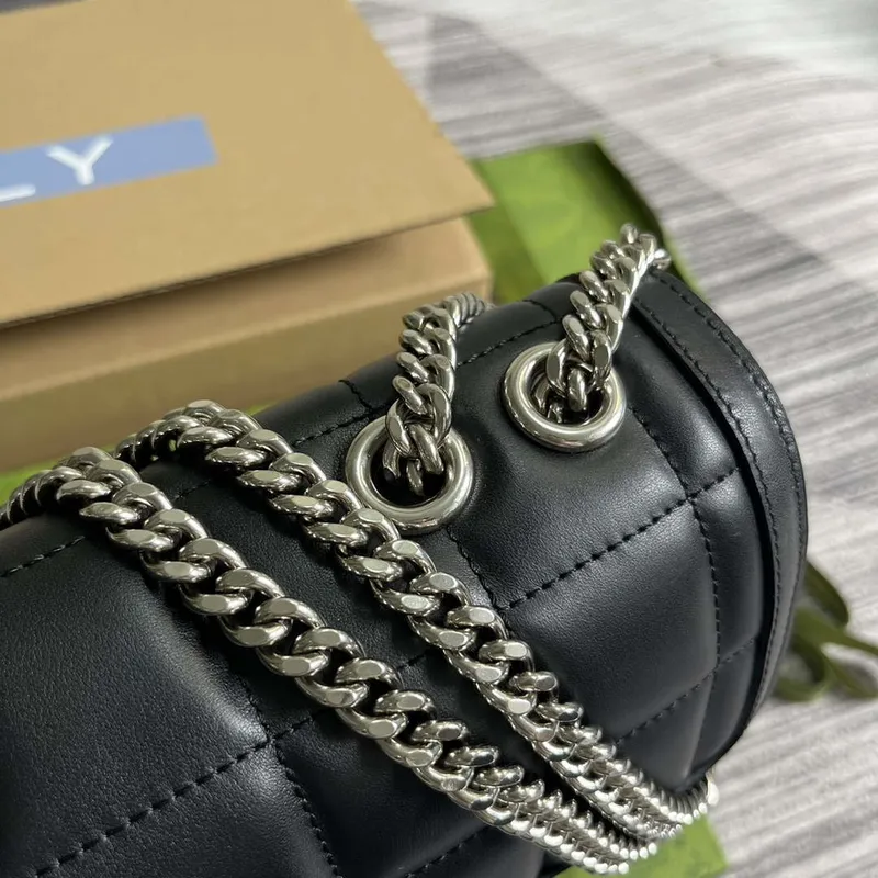 Gucci 740834 GG Deco Malá Ramenní Taška Černá