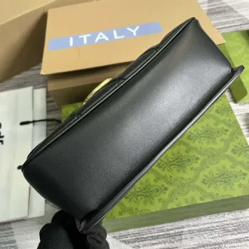 Gucci 740834 GG Deco Malá Ramenní Taška Černá