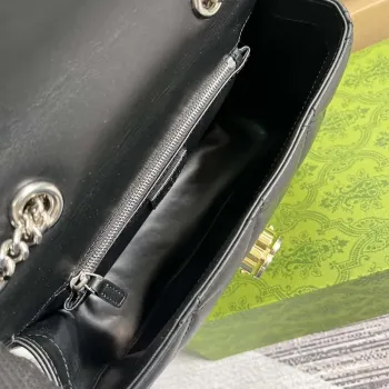 Gucci 740834 GG Deco Malá Ramenní Taška Černá