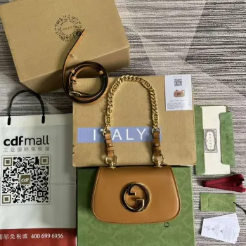 Gucci 724645 Gucci Blondie Mini Kabelka přes rameno Hnědá