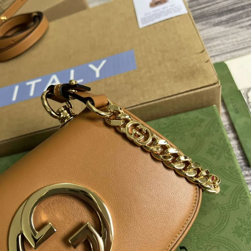 Gucci 724645 Gucci Blondie Mini Kabelka přes rameno Hnědá