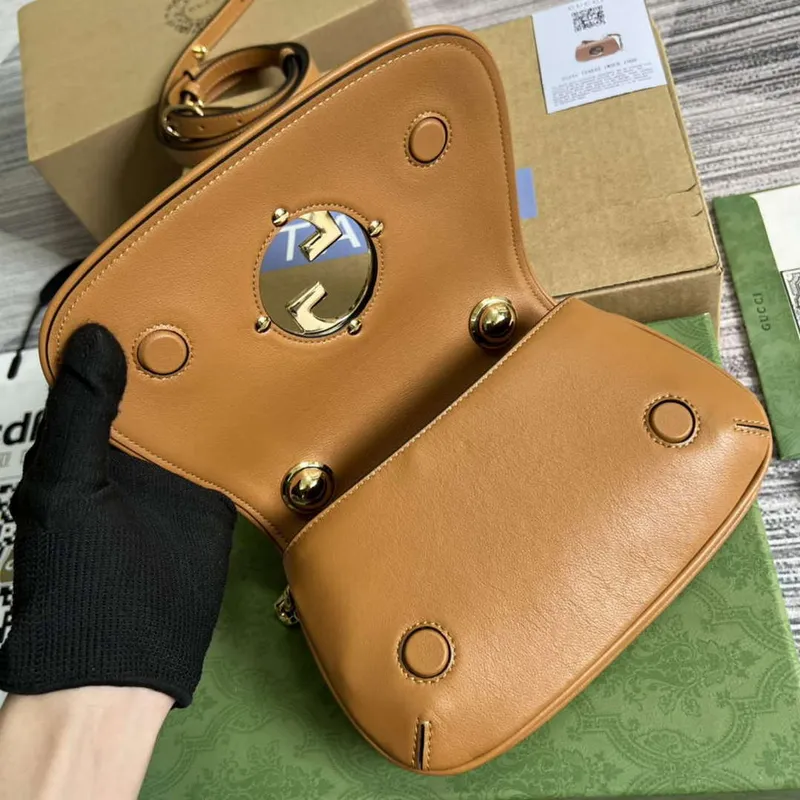 Gucci 724645 Gucci Blondie Mini Kabelka přes rameno Hnědá