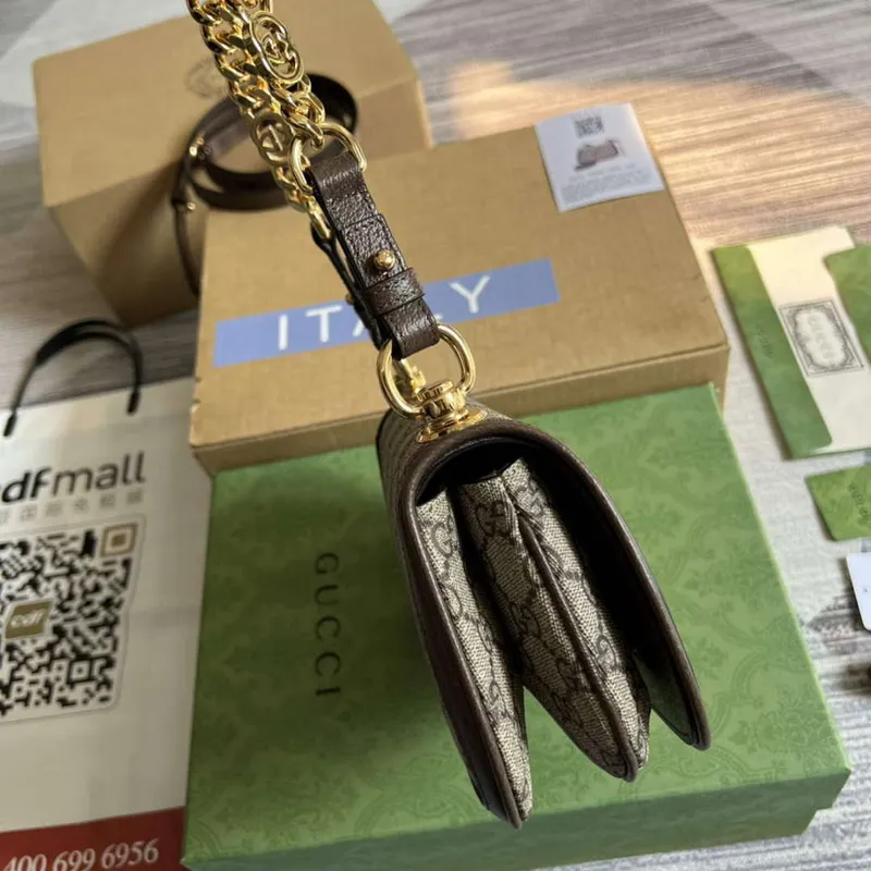 Gucci 724645 Gucci Blondie Mini Kabelka přes rameno Béžová a ebenová