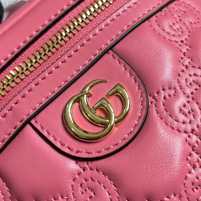 Gucci 723770 GG Matelassé Mini Taška s Horním Uchem Růžová