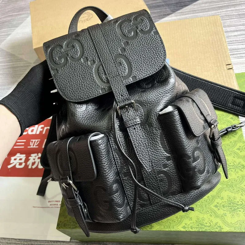 Gucci 739503 Jumbo GG Malý Batoh Černý
