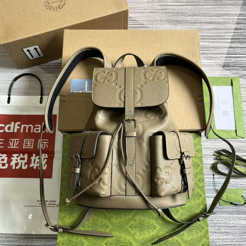 Gucci 739503 Jumbo GG Malý Batoh Taupe