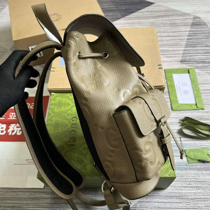 Gucci 739503 Jumbo GG Malý Batoh Taupe