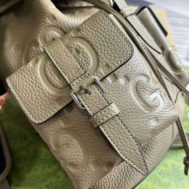 Gucci 739503 Jumbo GG Malý Batoh Taupe