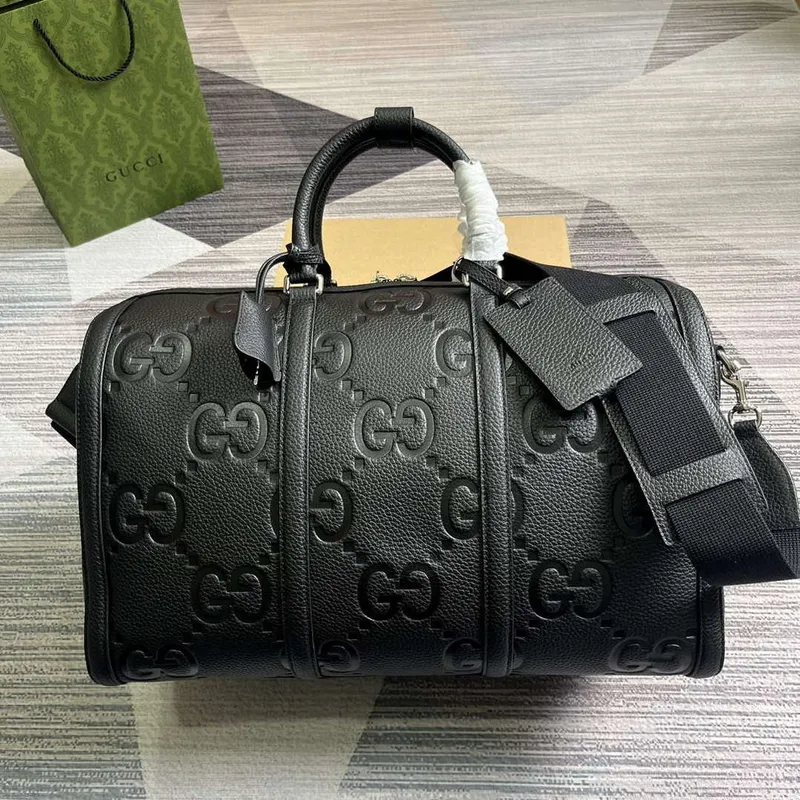 Gucci 725282 Jumbo GG Malá cestovní taška Černá