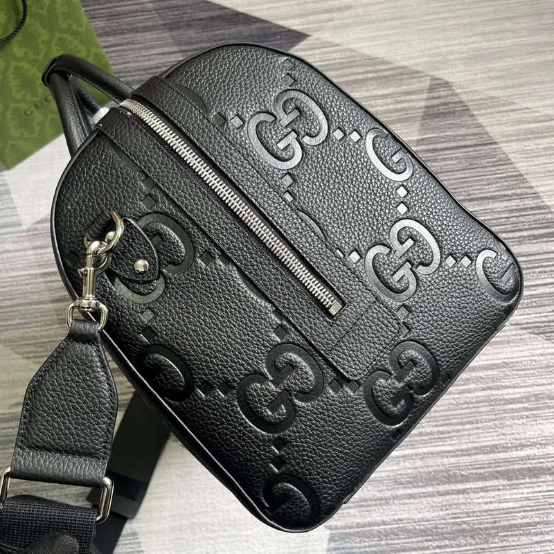 Gucci 725282 Jumbo GG Malá cestovní taška Černá