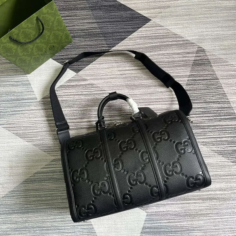 Gucci 725282 Jumbo GG Malá cestovní taška Černá