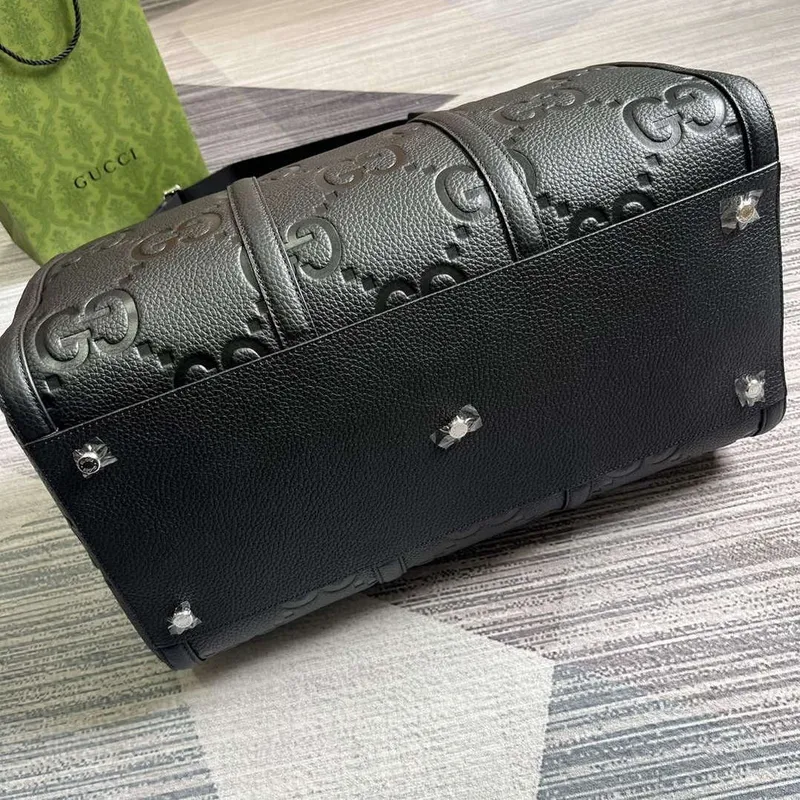 Gucci 725282 Jumbo GG Malá cestovní taška Černá