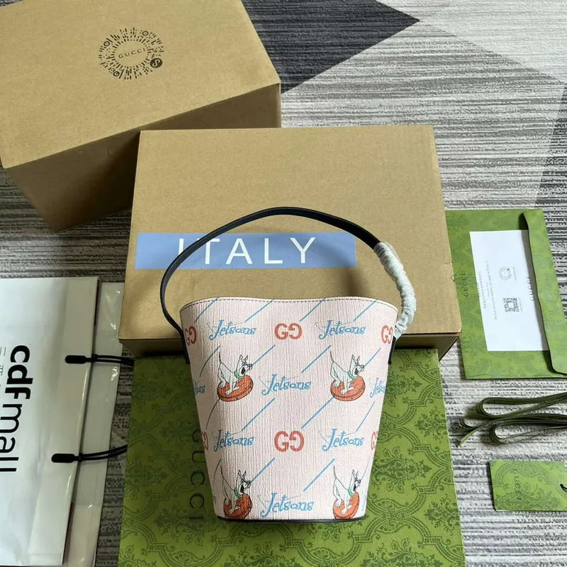 Gucci 752356 Dětská tištěná kabela na hlavu Růžová