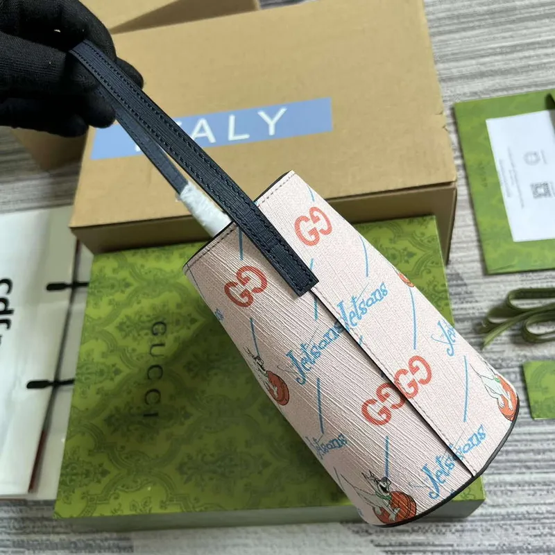 Gucci 752356 Dětská tištěná kabela na hlavu Růžová