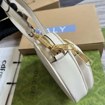 Gucci 751628 Interlocking G Mini Srdíčková Kabelka na Rameno Bílá