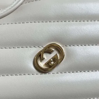 Gucci 751628 Interlocking G Mini Srdíčková Kabelka na Rameno Bílá