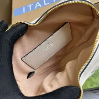 Gucci 751628 Interlocking G Mini Srdíčková Kabelka na Rameno Bílá