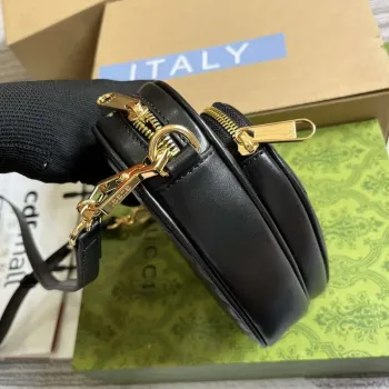 Gucci 751628 Interlocking G Mini Srdíčková Kabelka Černá