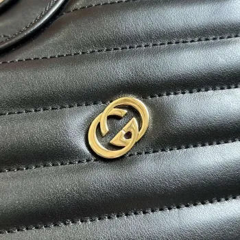 Gucci 751628 Interlocking G Mini Srdíčková Kabelka Černá