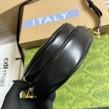 Gucci 751628 Interlocking G Mini Srdíčková Kabelka Černá