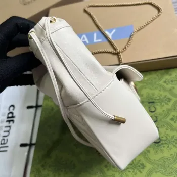 Gucci 746433 GG Marmont Mini Bucket Bag Bílá