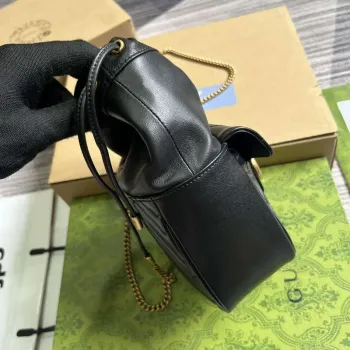 Gucci 746433 GG Marmont Mini Bucket Bag Černá
