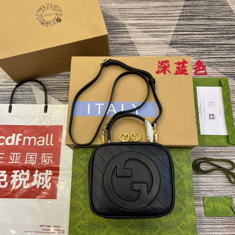 Gucci 744434 Gucci Blondie Taška s horním madlem Námořnická modrá