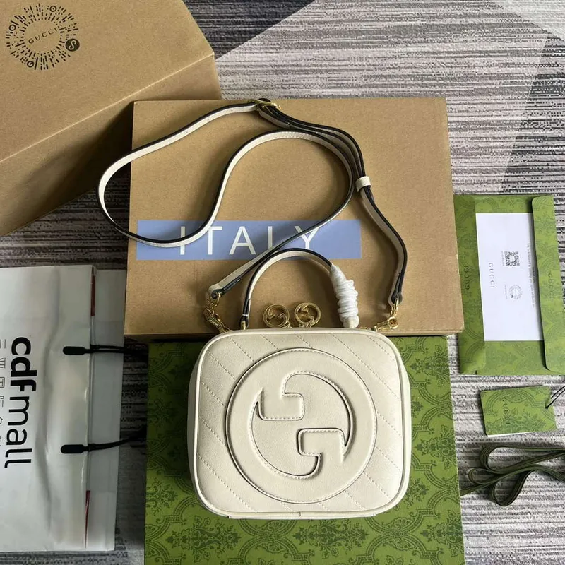 Gucci 744434 Gucci Blondie Taška s horním madlem Bílá