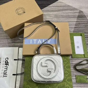 Gucci 744434 Gucci Blondie Taška s horním držadlem Stříbrná