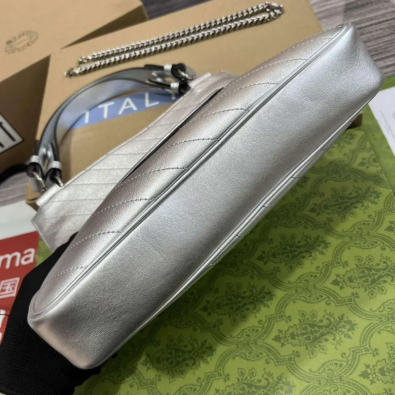 Gucci 751518 Gucci Blondie Malá Taška přes Rameno Stříbrná