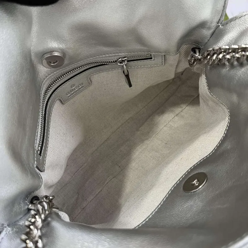 Gucci 751518 Gucci Blondie Malá Taška přes Rameno Stříbrná