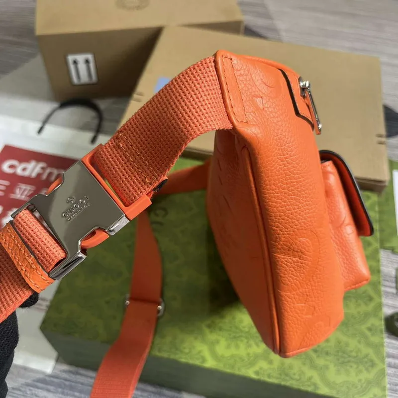 Gucci 645093 Jumbo GG Pásková taška Oranžová