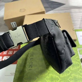 Gucci 645093 Jumbo GG Pásková taška Černá