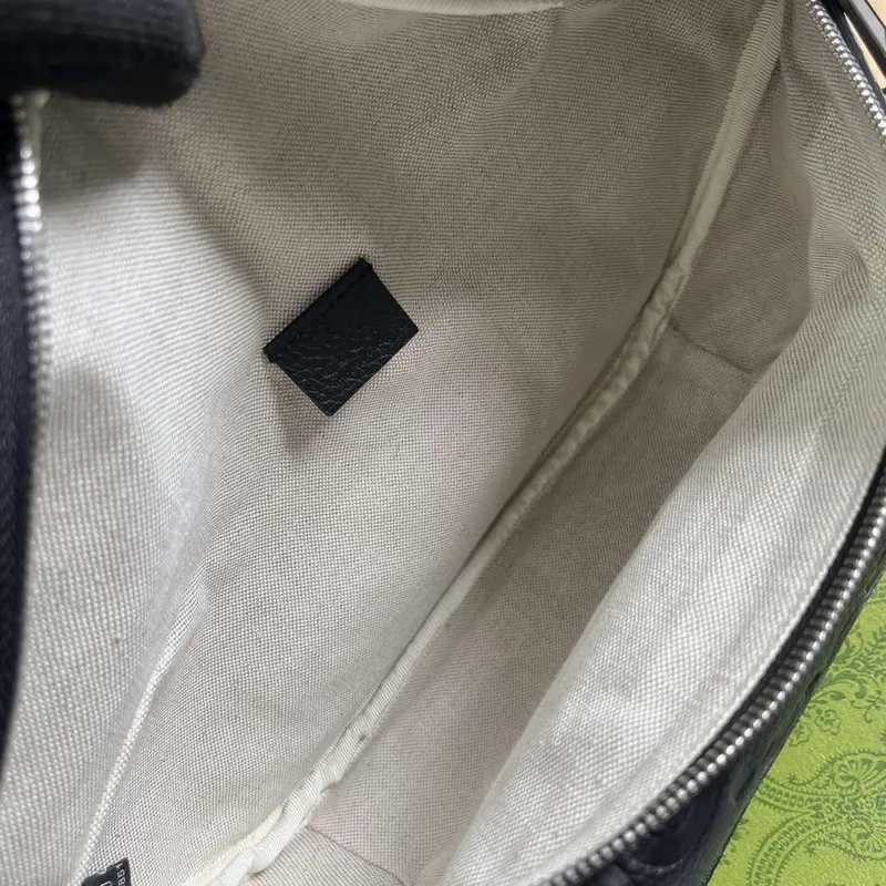 Gucci 645093 Jumbo GG Pásková taška Černá