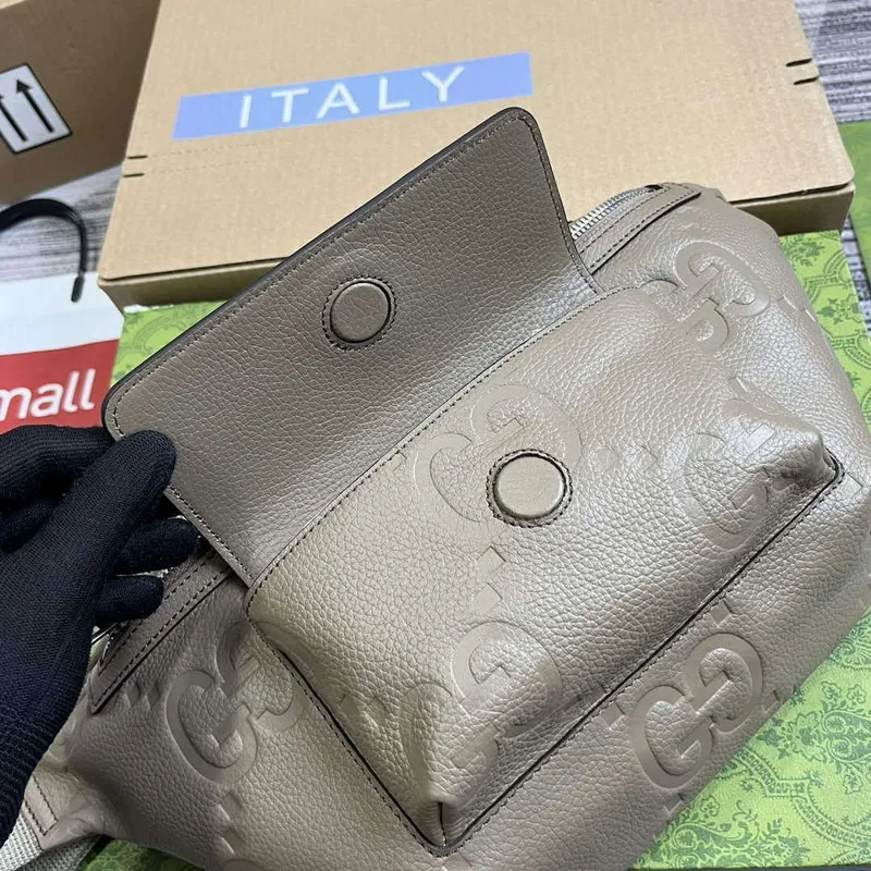 Gucci 645093 Jumbo GG Pásková taška Taupe
