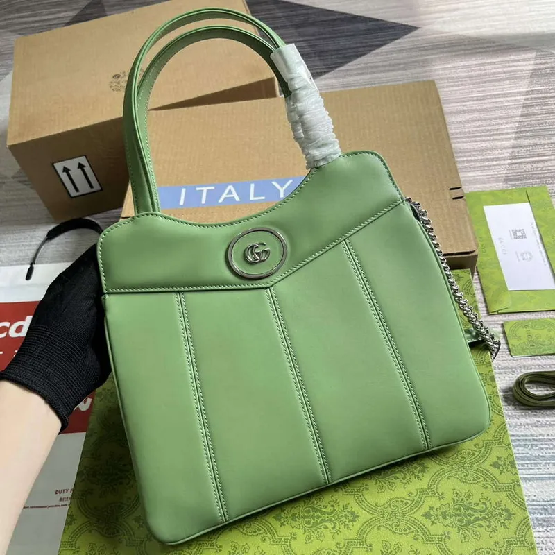 Gucci 745918 Petite GG Malá Taška Tote Světle zelená