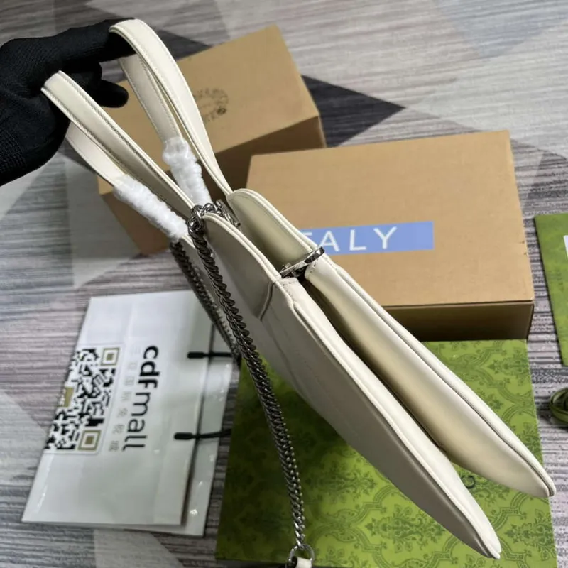 Gucci 745918 Petite GG Malá Taška přes Rameno Bílá