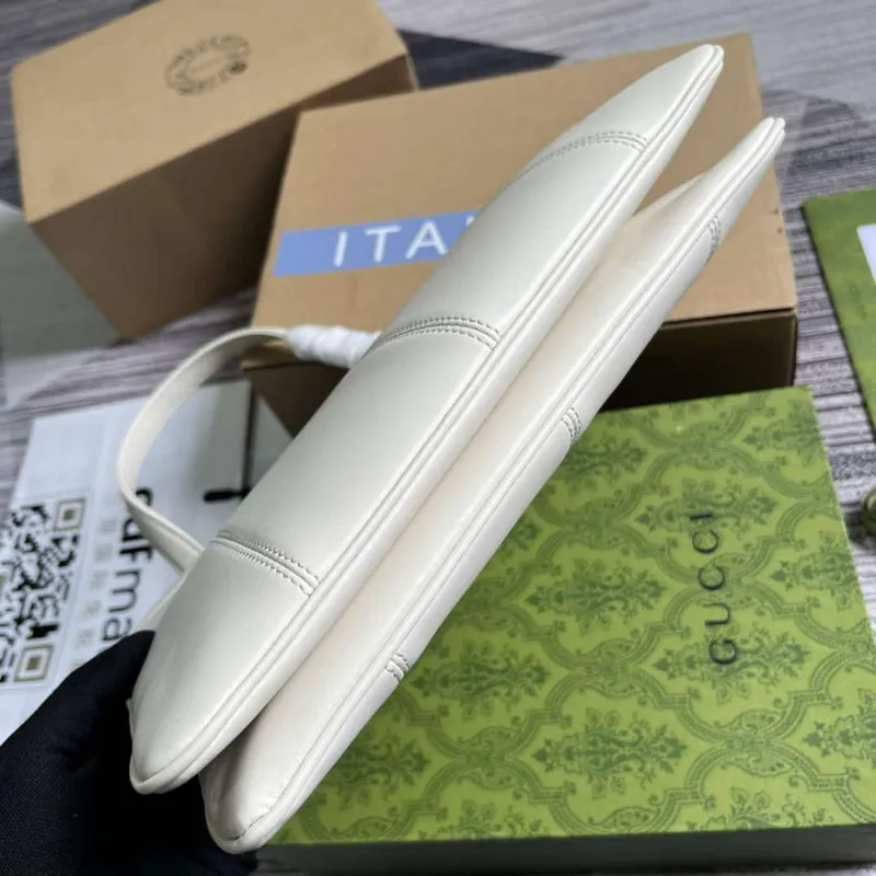 Gucci 745918 Petite GG Malá Taška přes Rameno Bílá