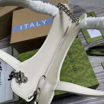 Gucci 745918 Petite GG Malá Taška přes Rameno Bílá