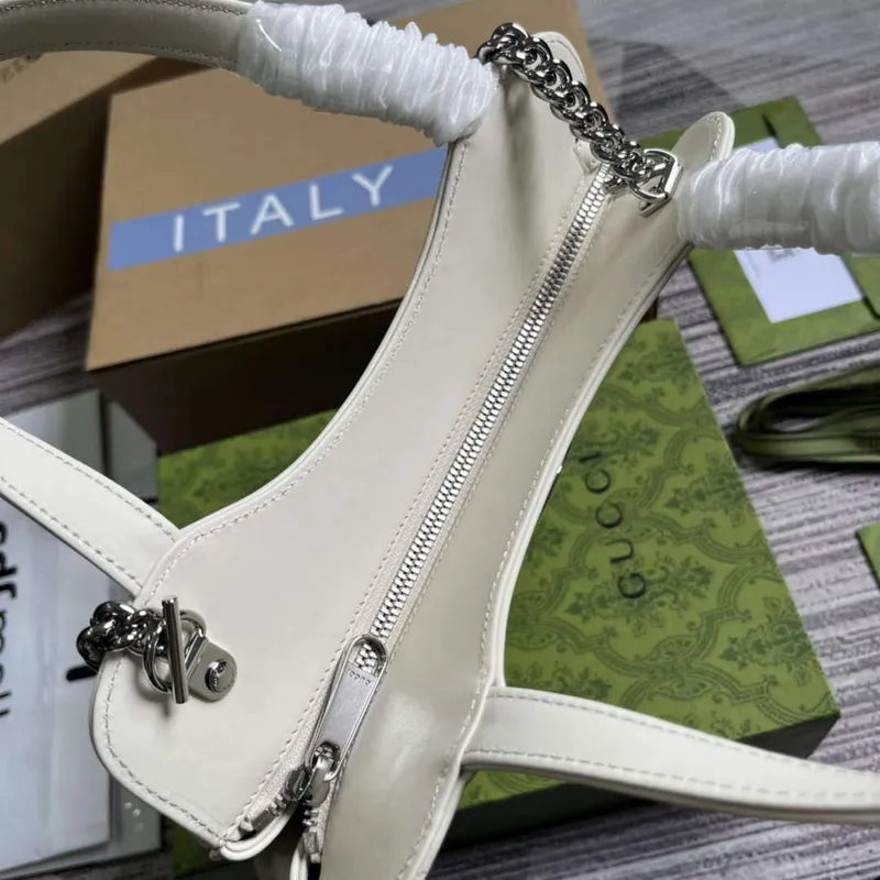 Gucci 745918 Petite GG Malá Taška přes Rameno Bílá