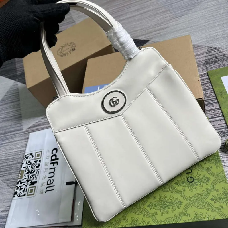 Gucci 745918 Petite GG Malá Taška přes Rameno Bílá