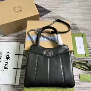Gucci 745918 Petite GG Malá Taška přes Rameno Černá