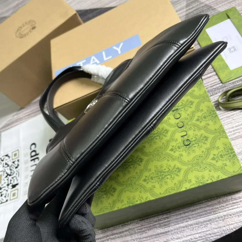 Gucci 745918 Petite GG Malá Taška přes Rameno Černá