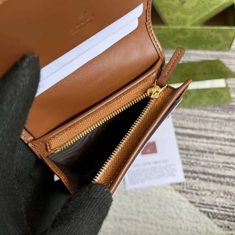 Gucci 723786 GG Matelassé Karta Peněženka Hnědá