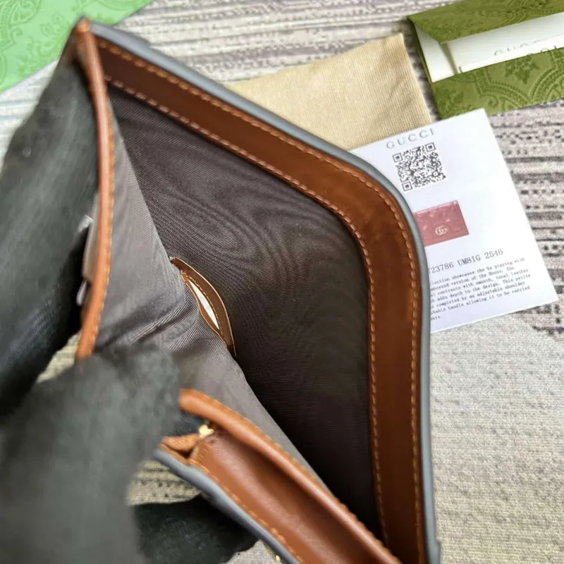 Gucci 723786 GG Matelassé Karta Peněženka Hnědá