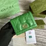 Gucci 723786 GG Matelassé pouzdro na karty peněženka zelená