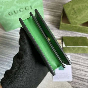 Gucci 723786 GG Matelassé pouzdro na karty peněženka zelená