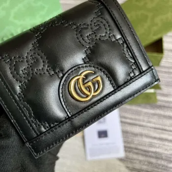 Gucci 723786 GG Matelassé Karta Peněženka Černá